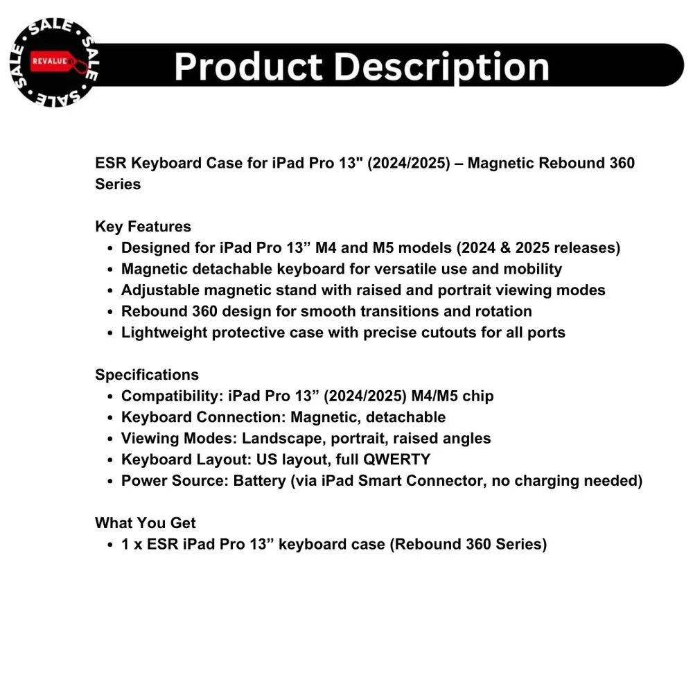 ESR‎ Keyboard Case for iPad Pro 13